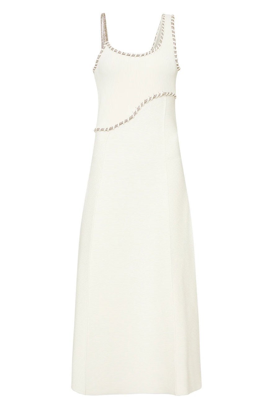 Aje Carve Abstract Knit Midi Dress - Ivory photo 4