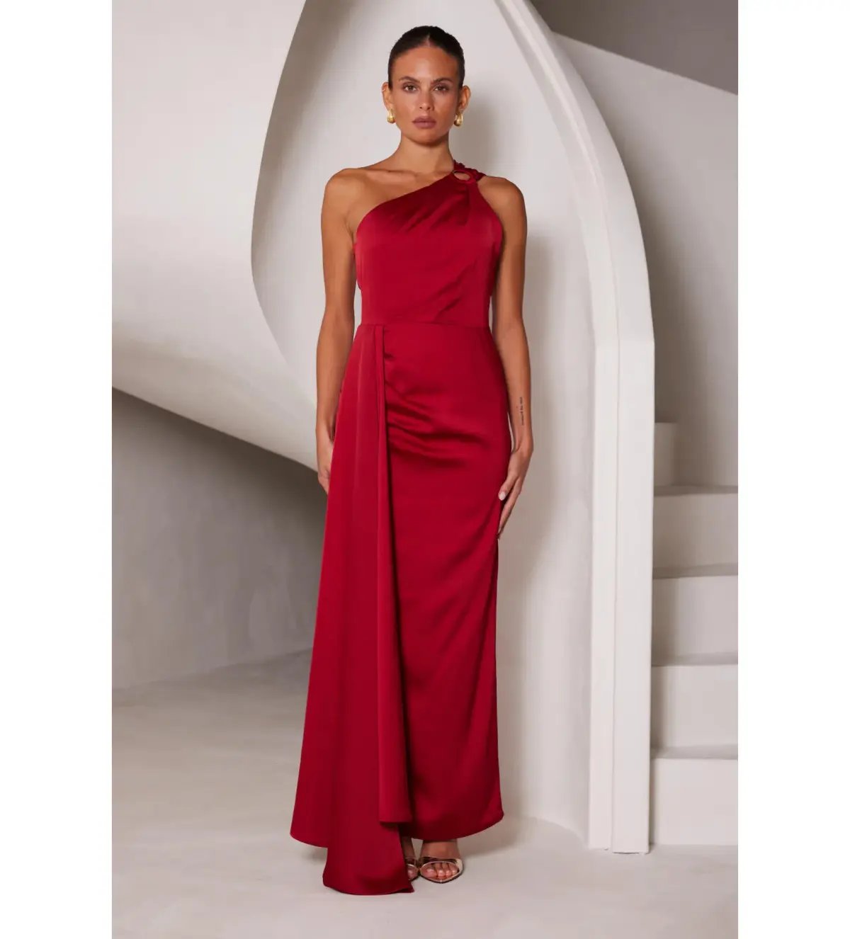 Elle Zeitoune Rhea Maxi Gown in Wine Size AU 14 photo 3