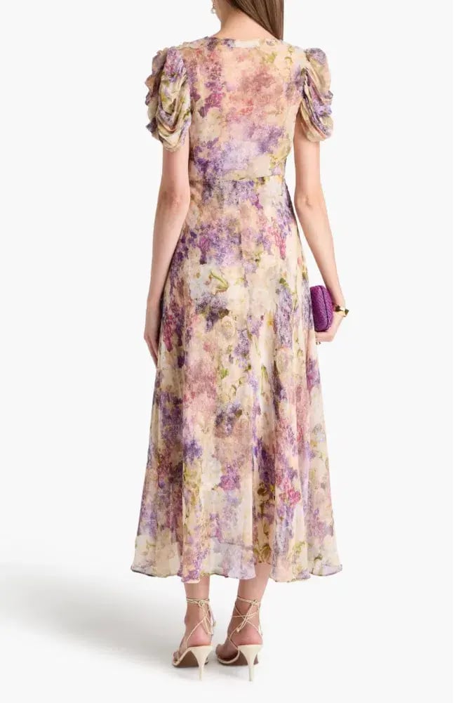 Zimmermann The Lyrical Gather Sleeve Midi in Dreamy Floral Size 0/Au 8 photo 3