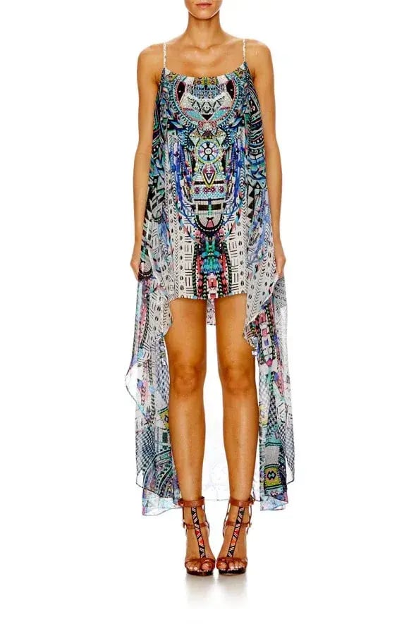 Camilla Maasai Mosh Mini Dress With Long Overlay Print Size 12 photo 3
