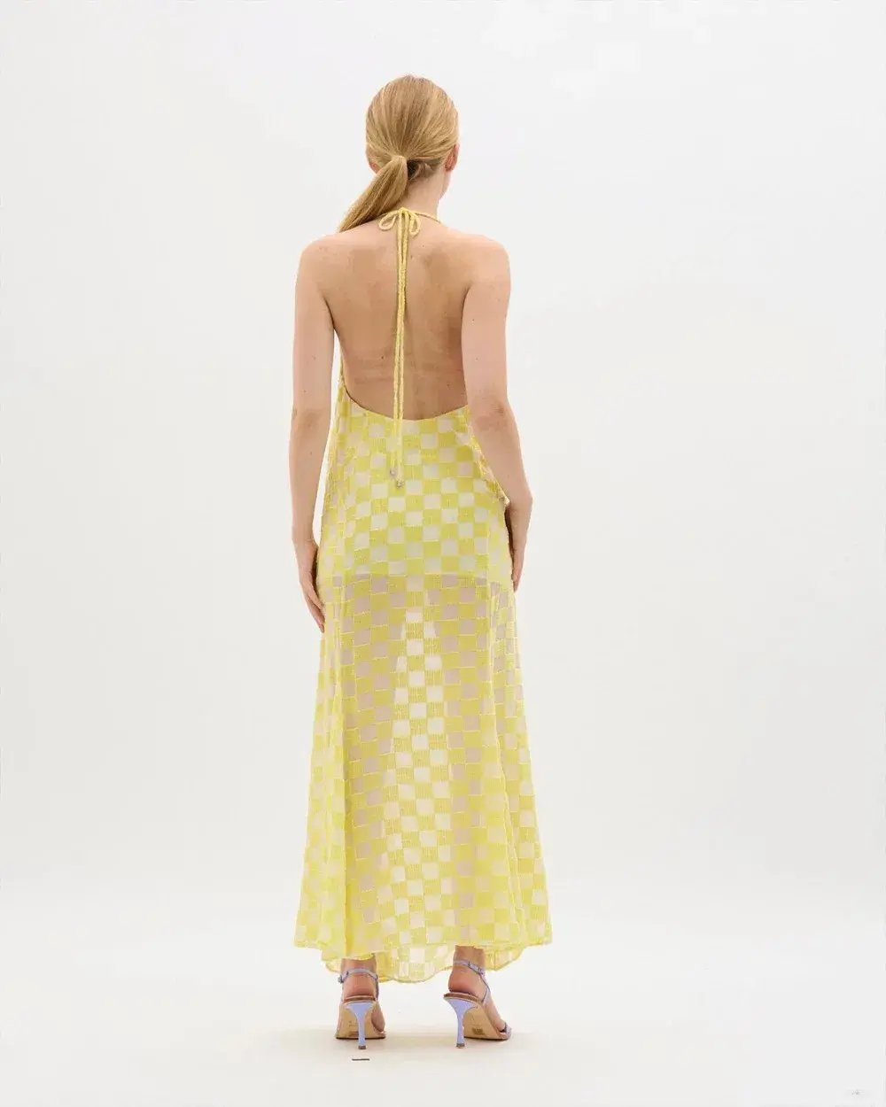 Muma World Asta Maxi Dress Yellow Velvet Size 8 photo 2
