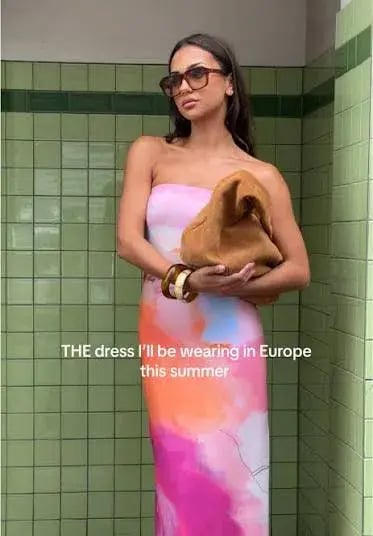 WITH HARPER LU STRAPLESS SLIP MAXI DRESS ABSTRACT ART SIZE XS Aus6-8 photo 4