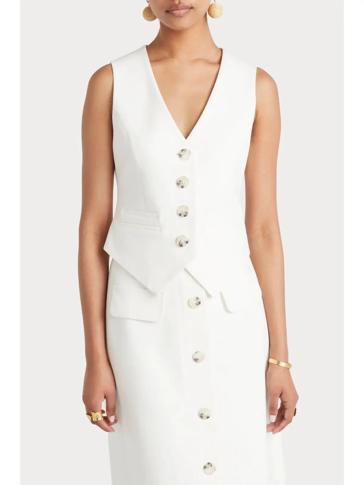 Husk Maya Waistcoat & Skirt in White Size AU 8 photo 2