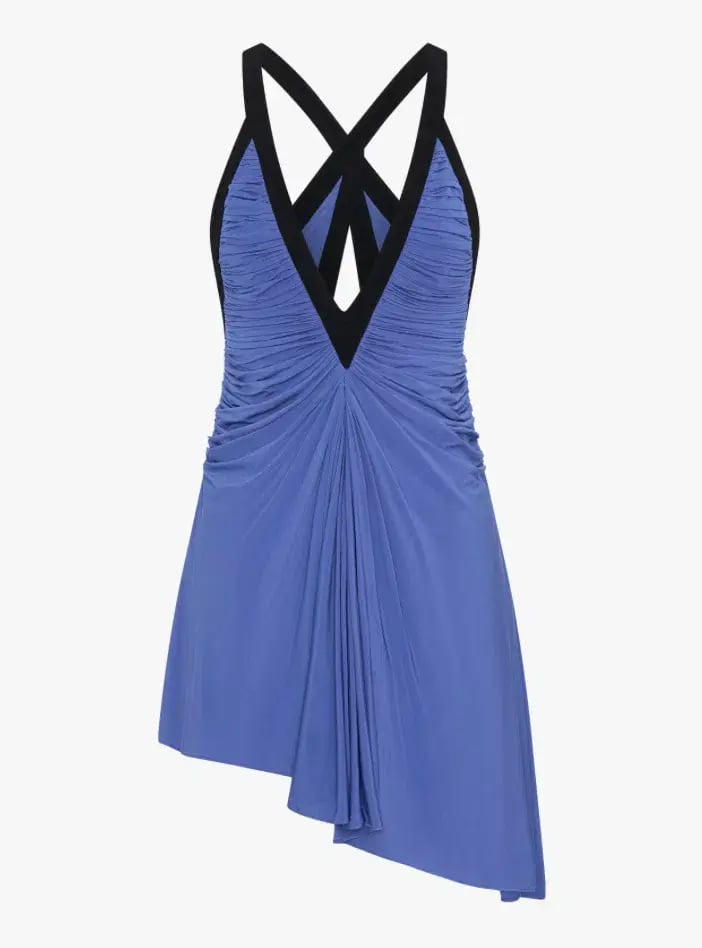 CHRISTOPHER ESBER V-NECK MINI DRESS IN BLUE SIZE 8 photo 3