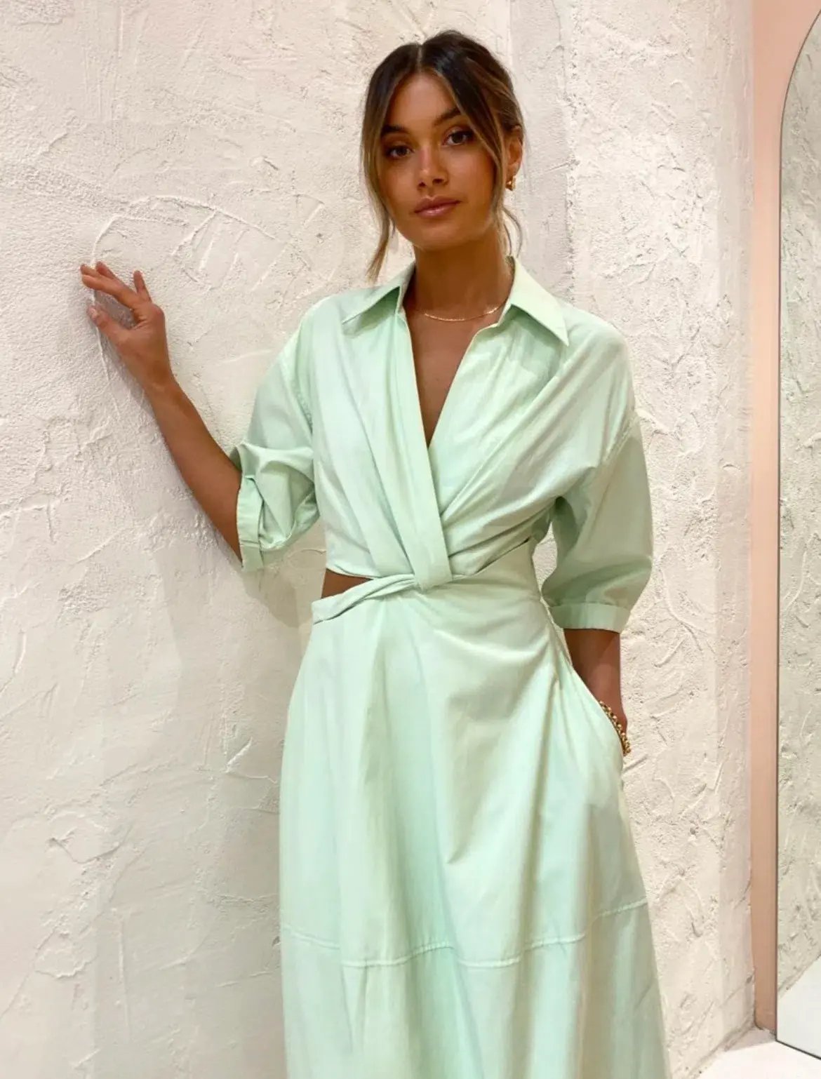 Camilla and Marc Kyra Cocoon Midi Dress in Sour Apple Green Size 8 photo 4