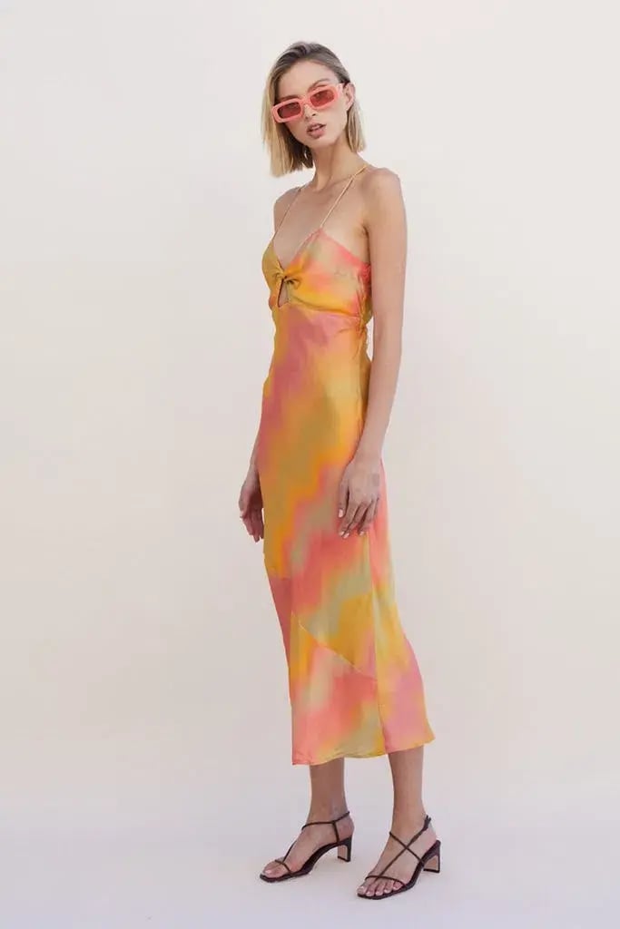 Suboo Sundown Twist Front Slip Dress Sunset Ombre Size XL / Au 14 photo 2