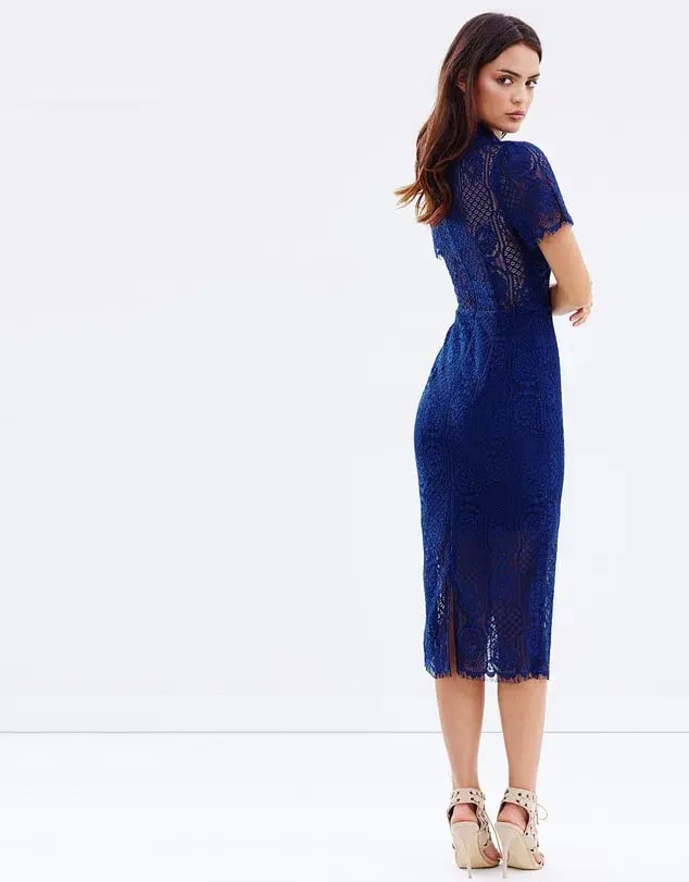 Mossman Making The Connection Midi Dress Blue Size 10 photo 2