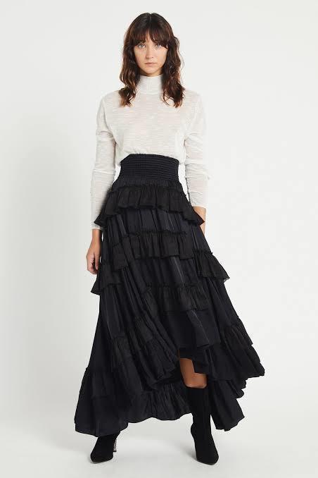 Aje El Paso Tiered Maxi Skirt Black Size 8 photo 4