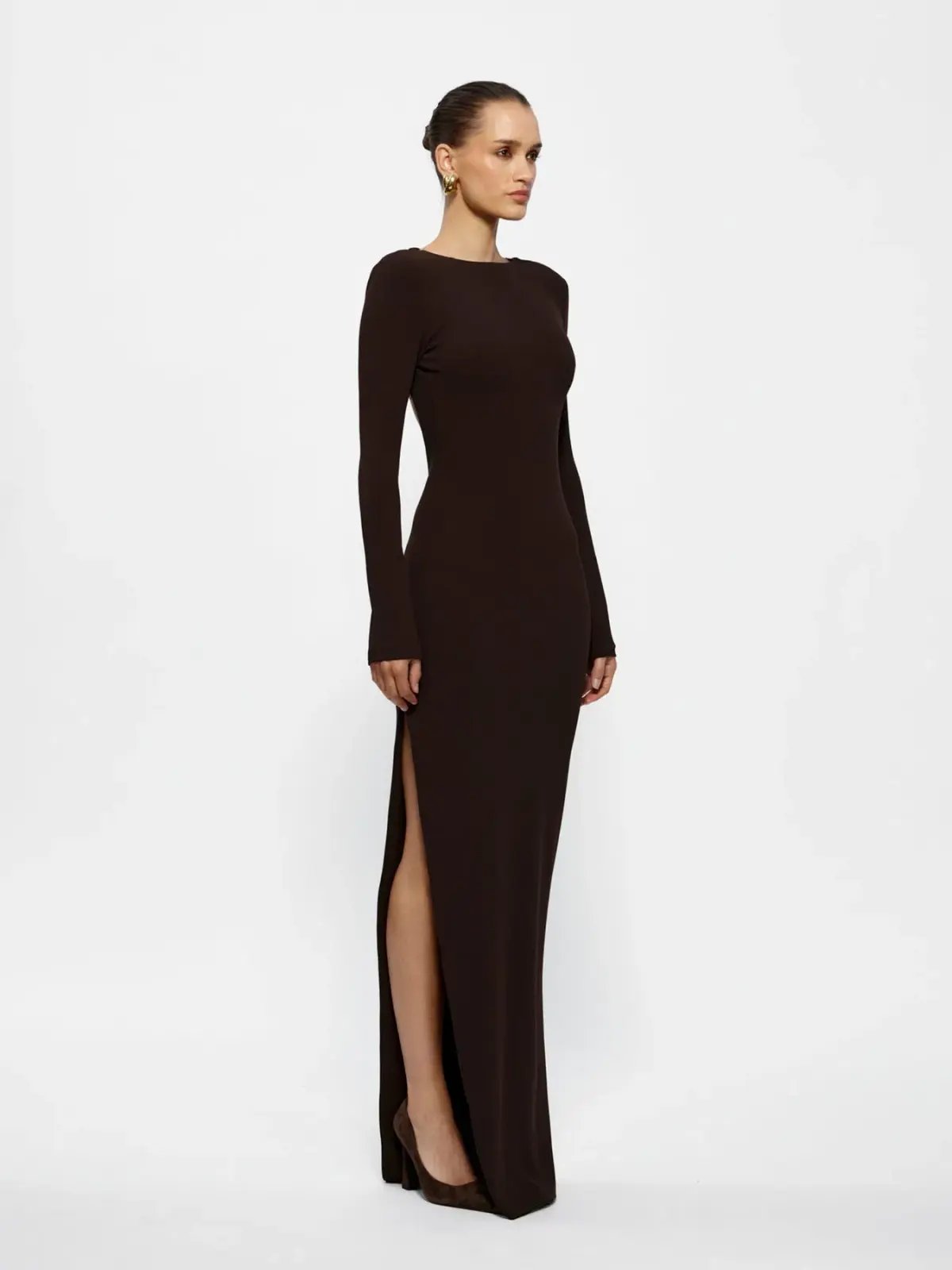 Effie Kats Indie Gown in Coffee Brown Size 8 photo 2