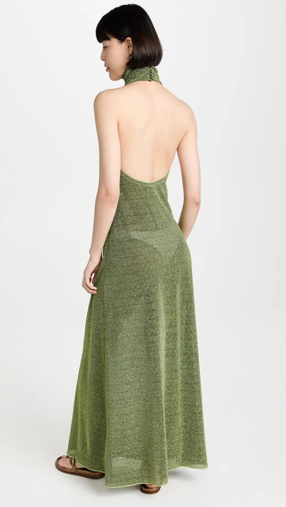 Oseree Lumiere Turtleneck Dress Green Size S photo 2