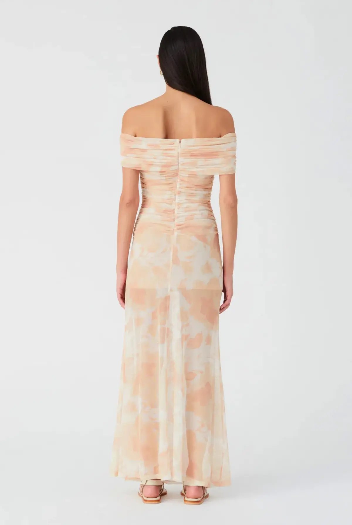 Misha Avyanna Mesh Maxi Dress Vintage Tapestry Golden Haze Print Size 8/S photo 3