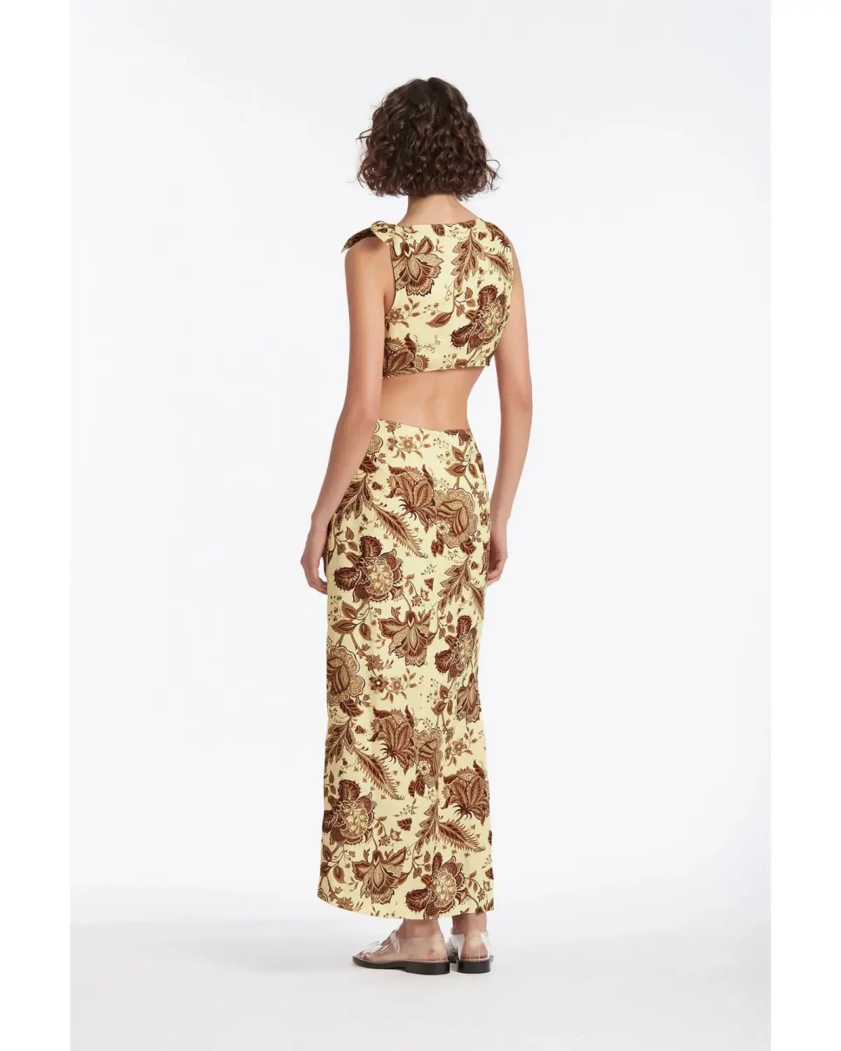 Sir The Label Rei Knot Print Dress in Citrus Lilium Size AU 10 photo 3