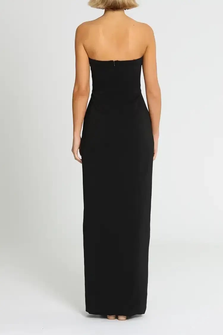 Jay Godfrey Varys Strapless Ruffle Gown in Black Size 14 photo 3