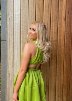 Aje Voyage Braided Cut Out Dress Green photo 2