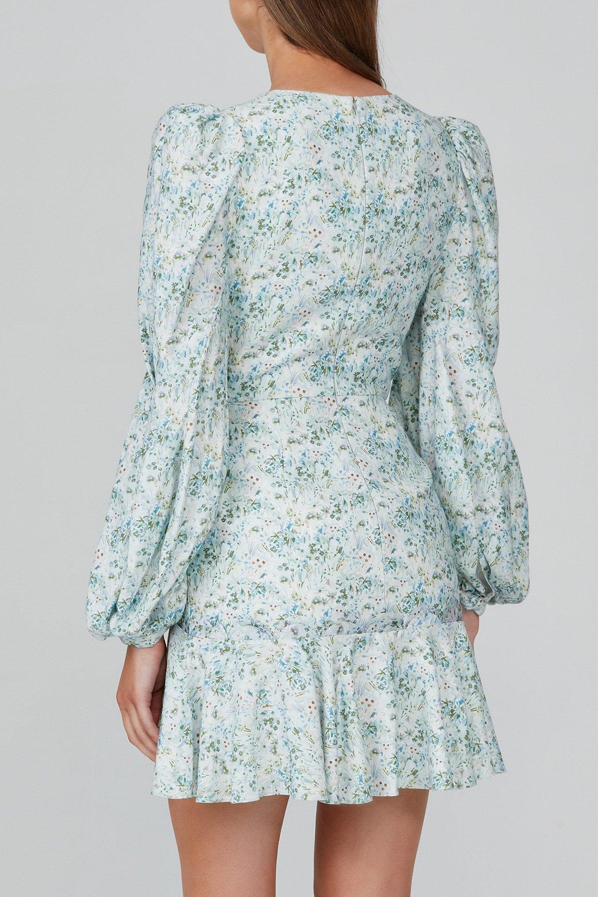 Acler Dixon Mini Dress Blue Floral Size AU 12 photo 3