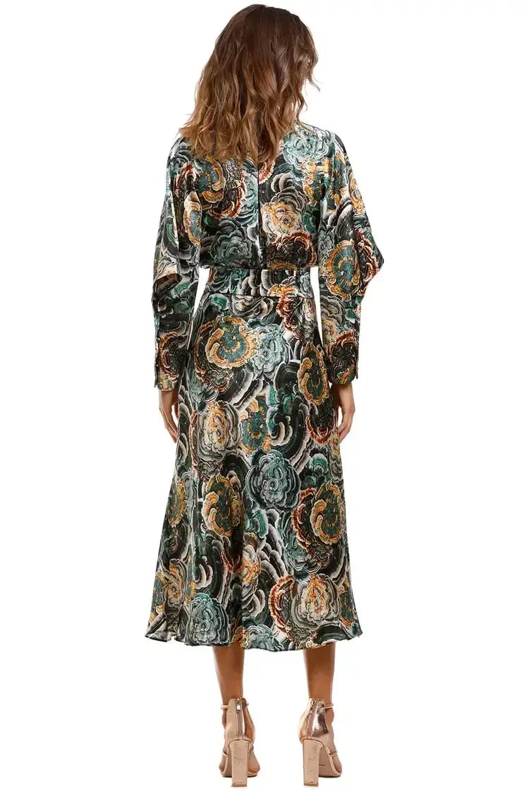 Ginger & Smart Underworld Wrap Midi Dress Floral Size 10 photo 3