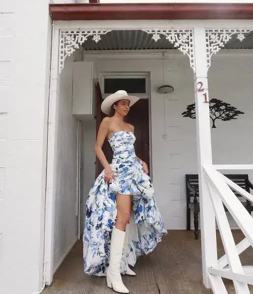 Aje Violette Bubble Hem Maxi Dress Lavenders of Provence Floral Print Size 8 photo 5