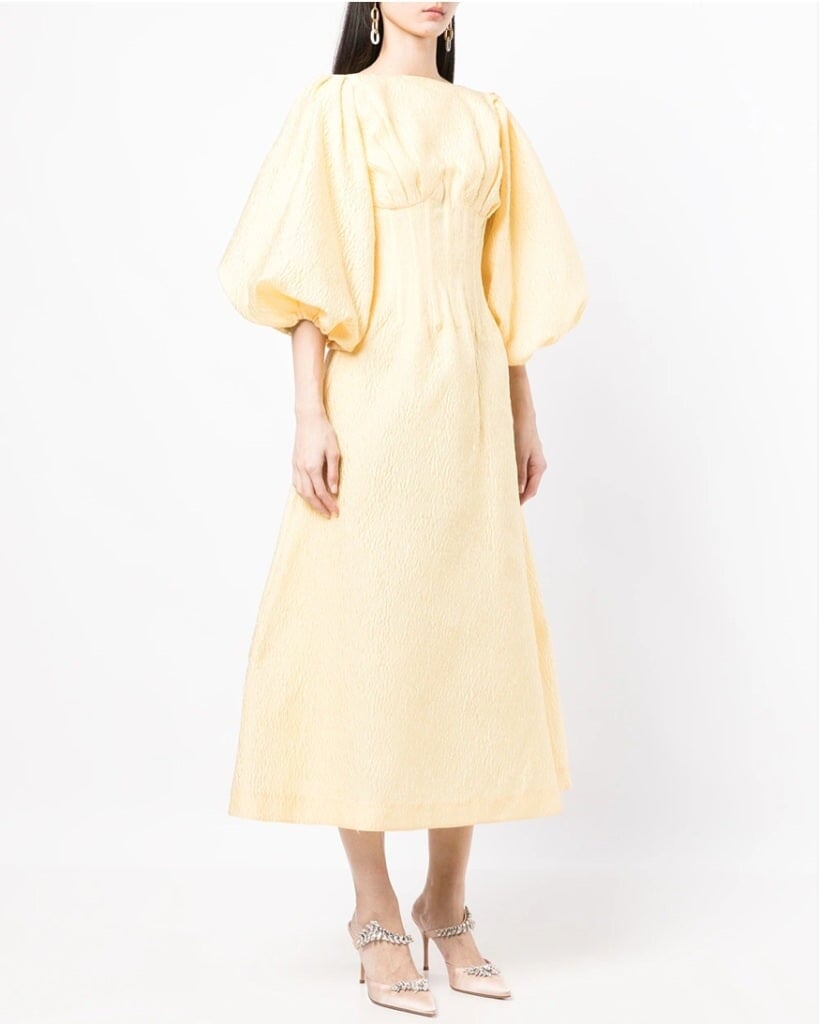 Rachel Gilbert Emiko Midi Dress Lemon photo 3