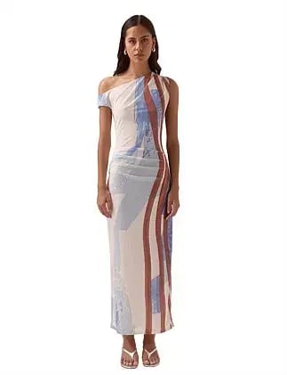 Sovere Hunter Mesh Maxi Dress Blue Size 8 photo 2