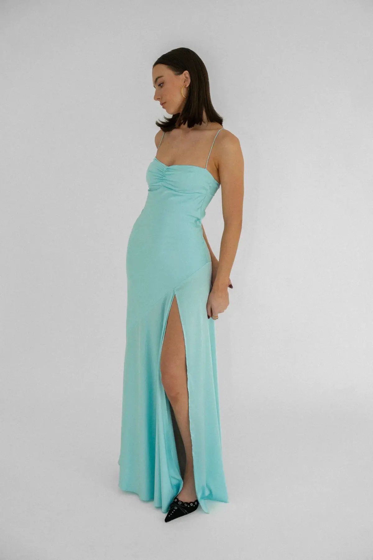 HNTR The Label Gaia Gown in Aqua Size S / AU 8 photo 2