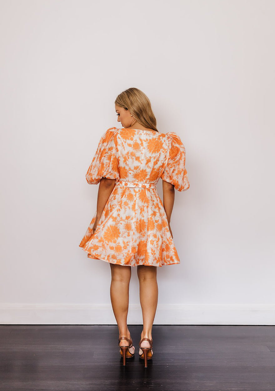 Zimmermann Postcard Puff-Sleeve Flared Mini Dress photo 4