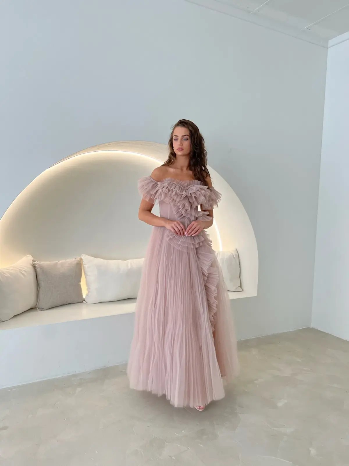 Tarik Ediz Patrice Dress Blush Size 10 photo 2