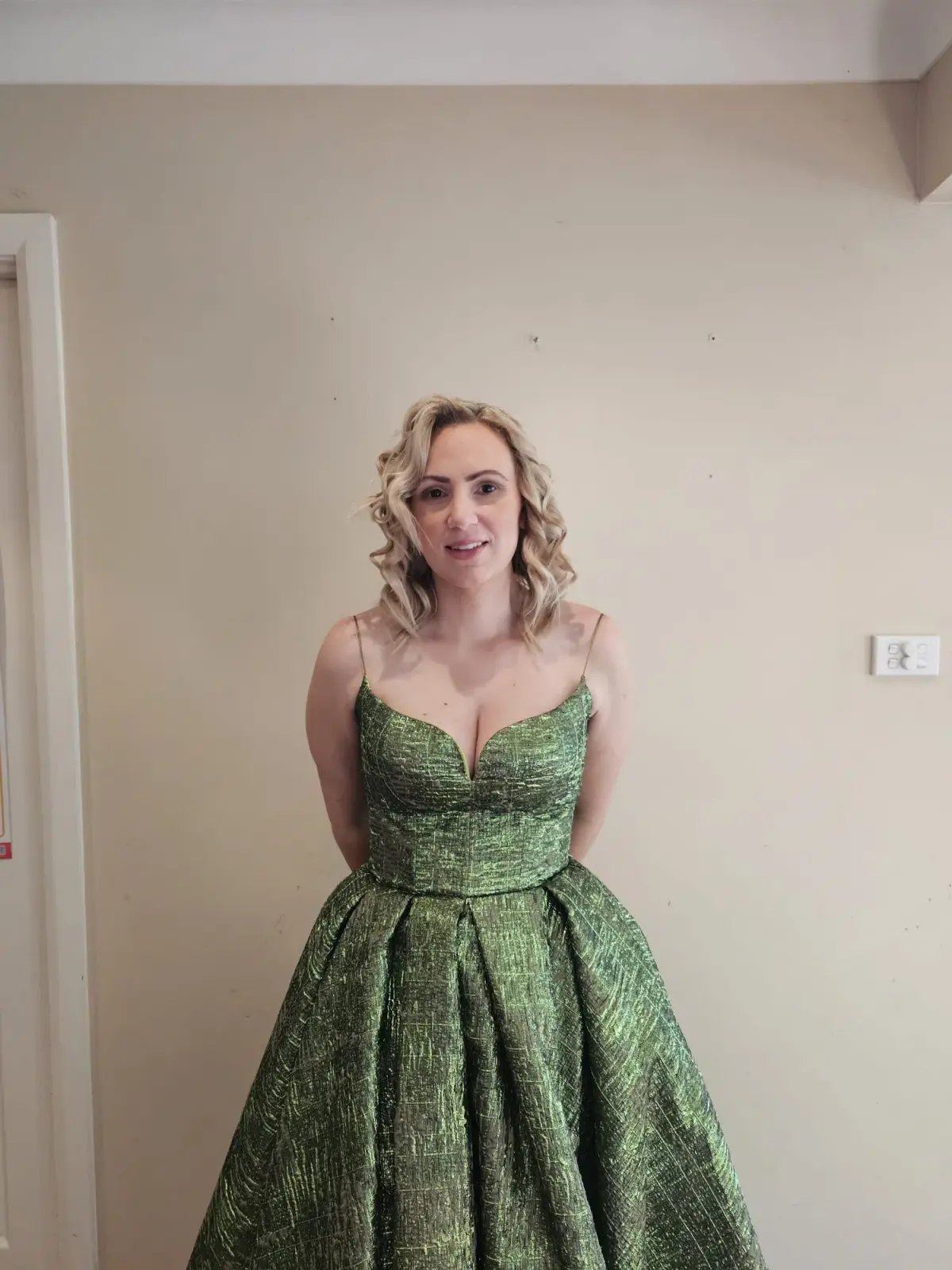 Lia Stubbla Lizard Ball Gown Green Size 12 photo 9