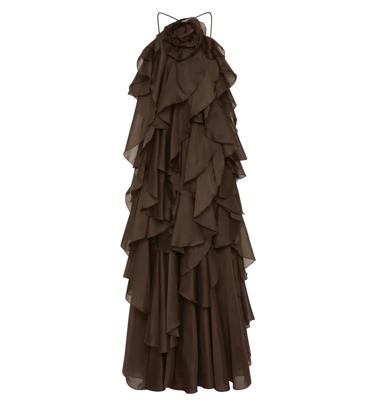 Aje Pandorea Layered Maxi Dress Carob Size 8 photo 3