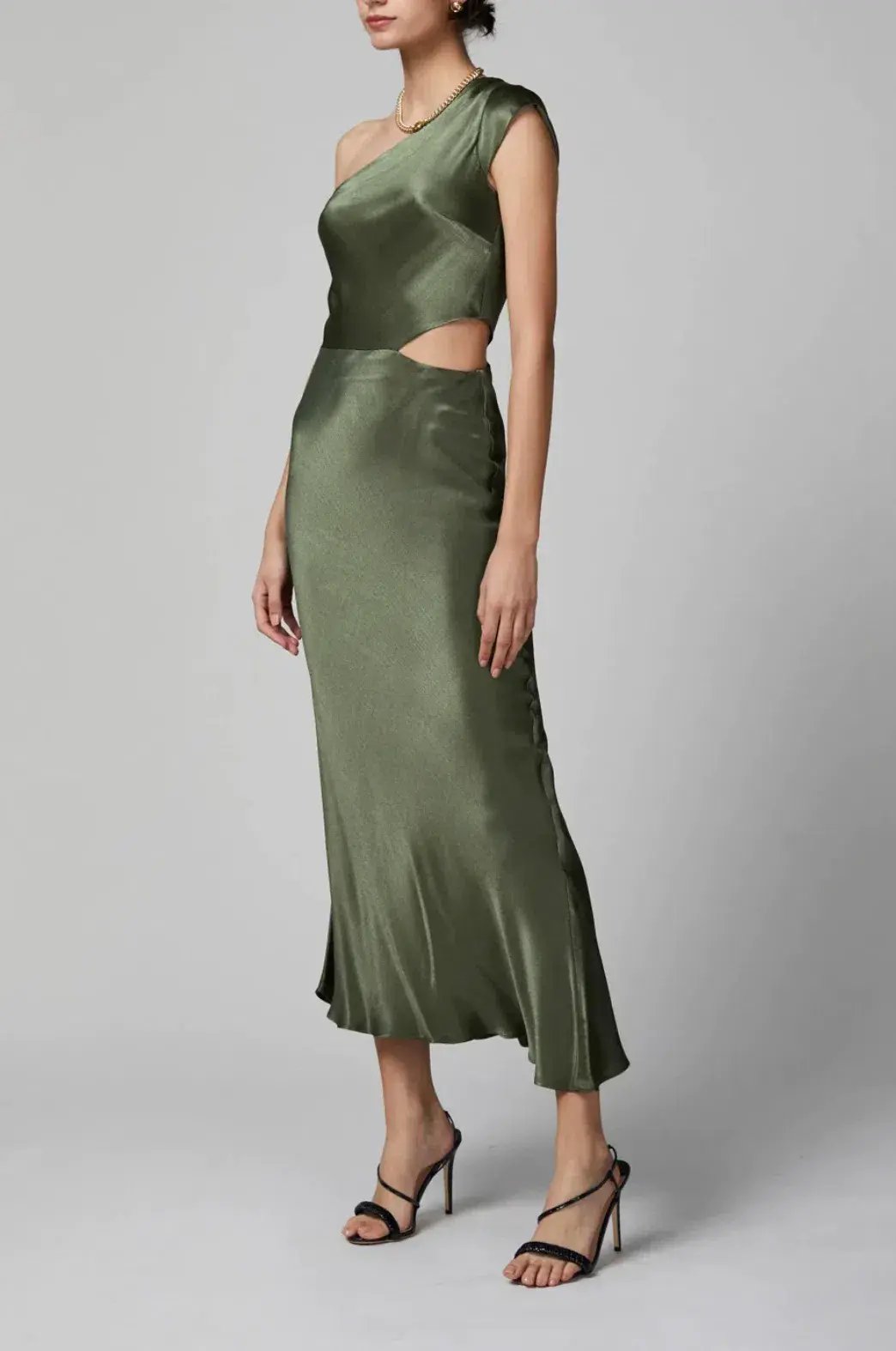 Bec & Bridge Delphine Asym Midi Dress Fern Green Size 10 photo 3