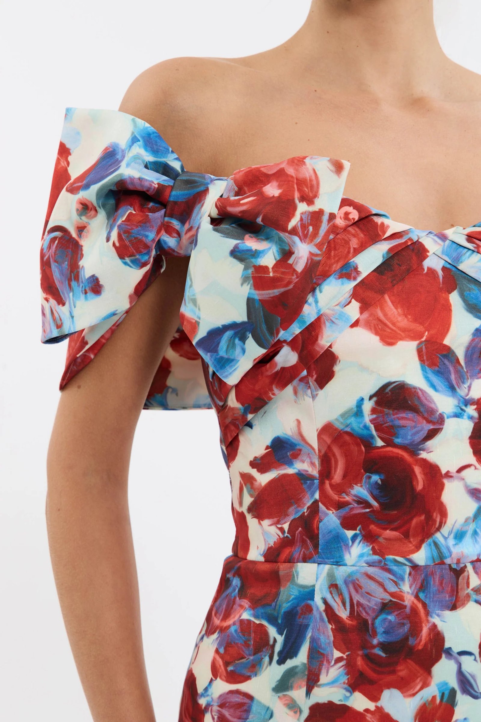 REBECCA VALLANCE FLEURETTE MIDI DRESS - RED POPPY FIELDS photo 3