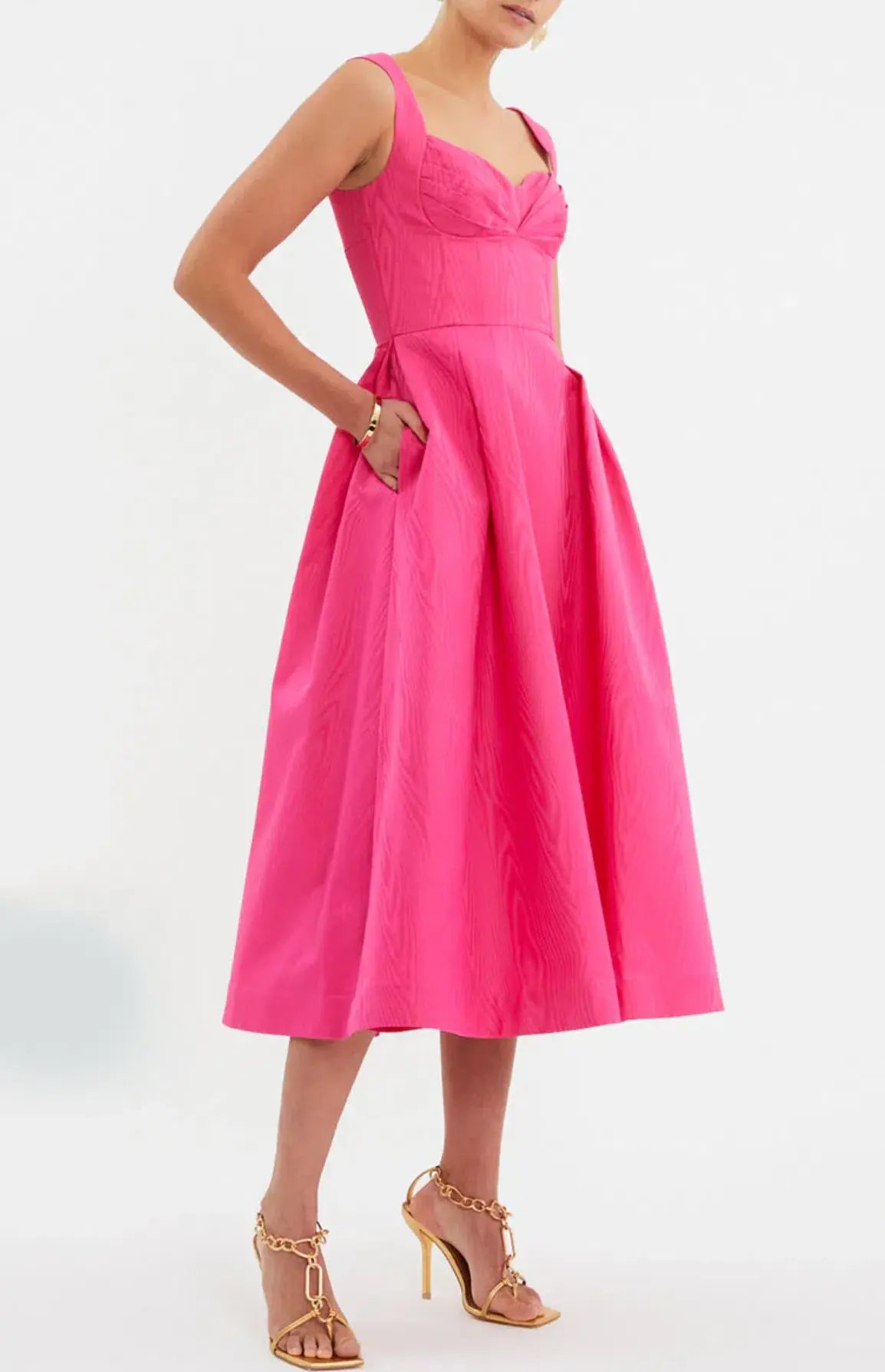 Rebecca Vallance Lyla Midi Dress Hot Pink Size 16 photo 6