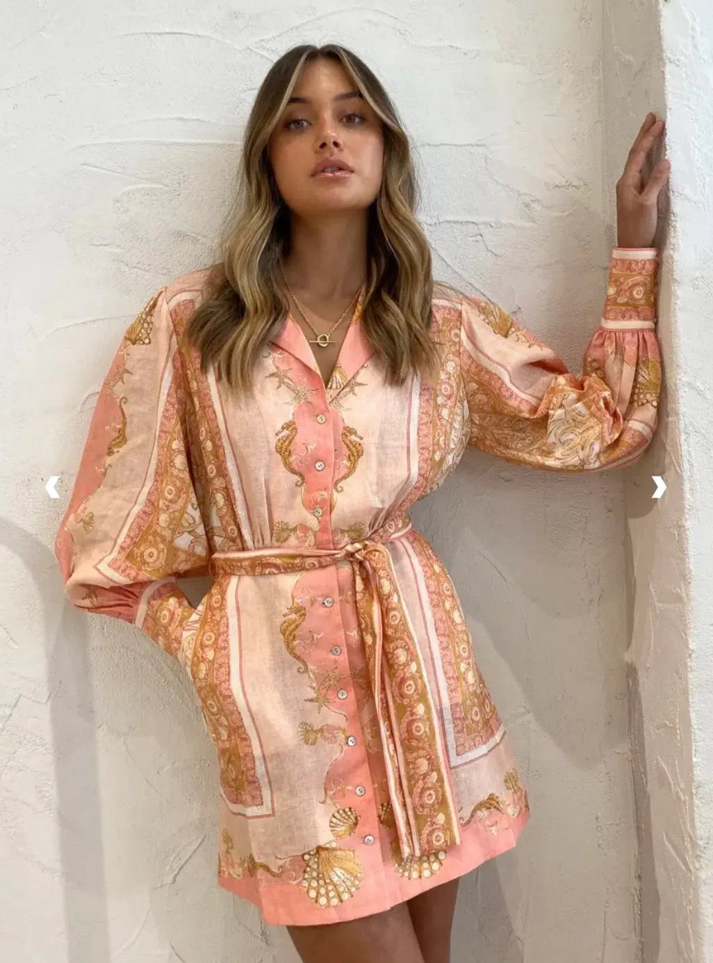 Alemais Ursula Mini Shirtdress Pink/Print Size 6 photo 3