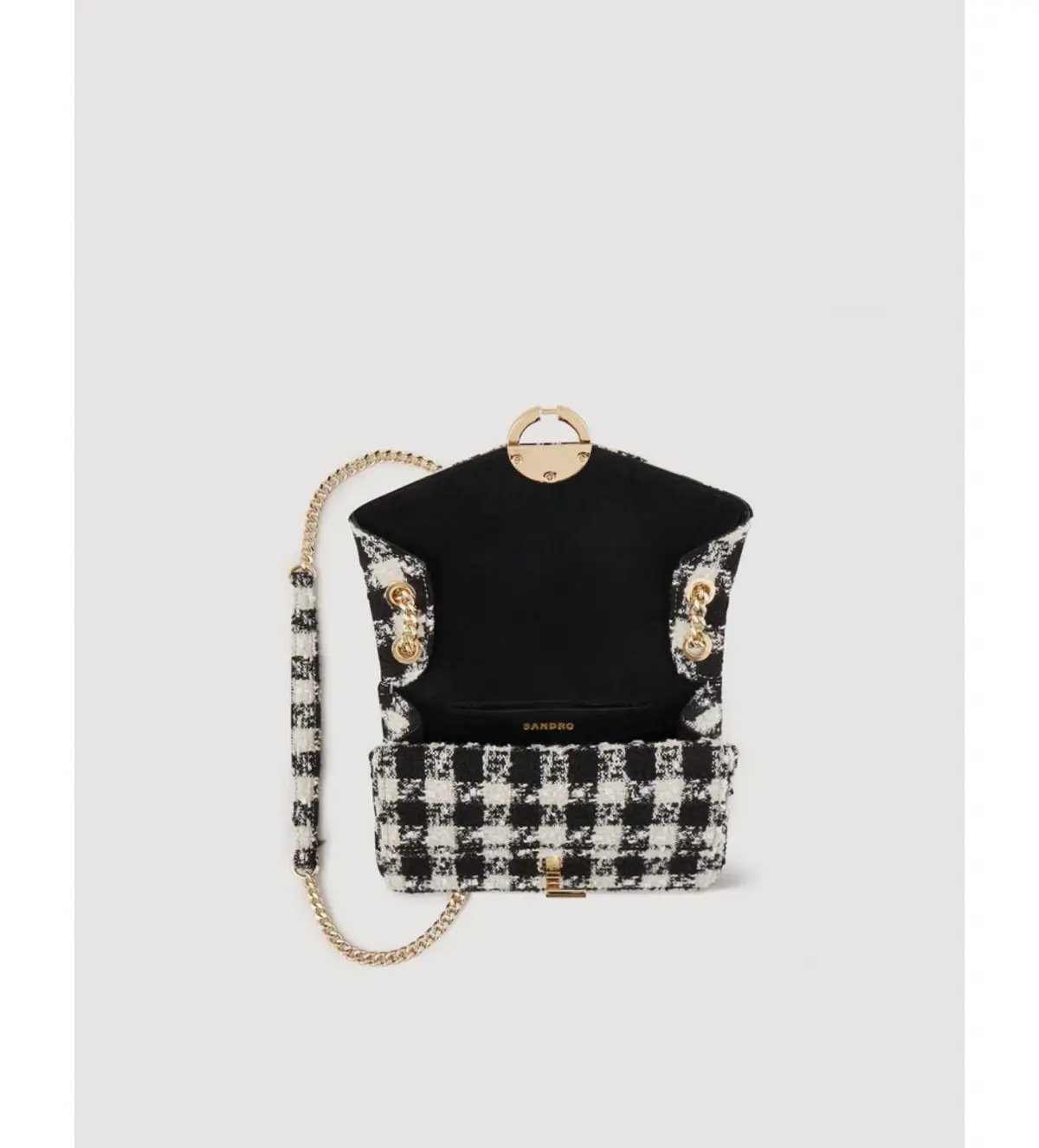 Sandro Yza Houndstooth Tweed Bag photo 5