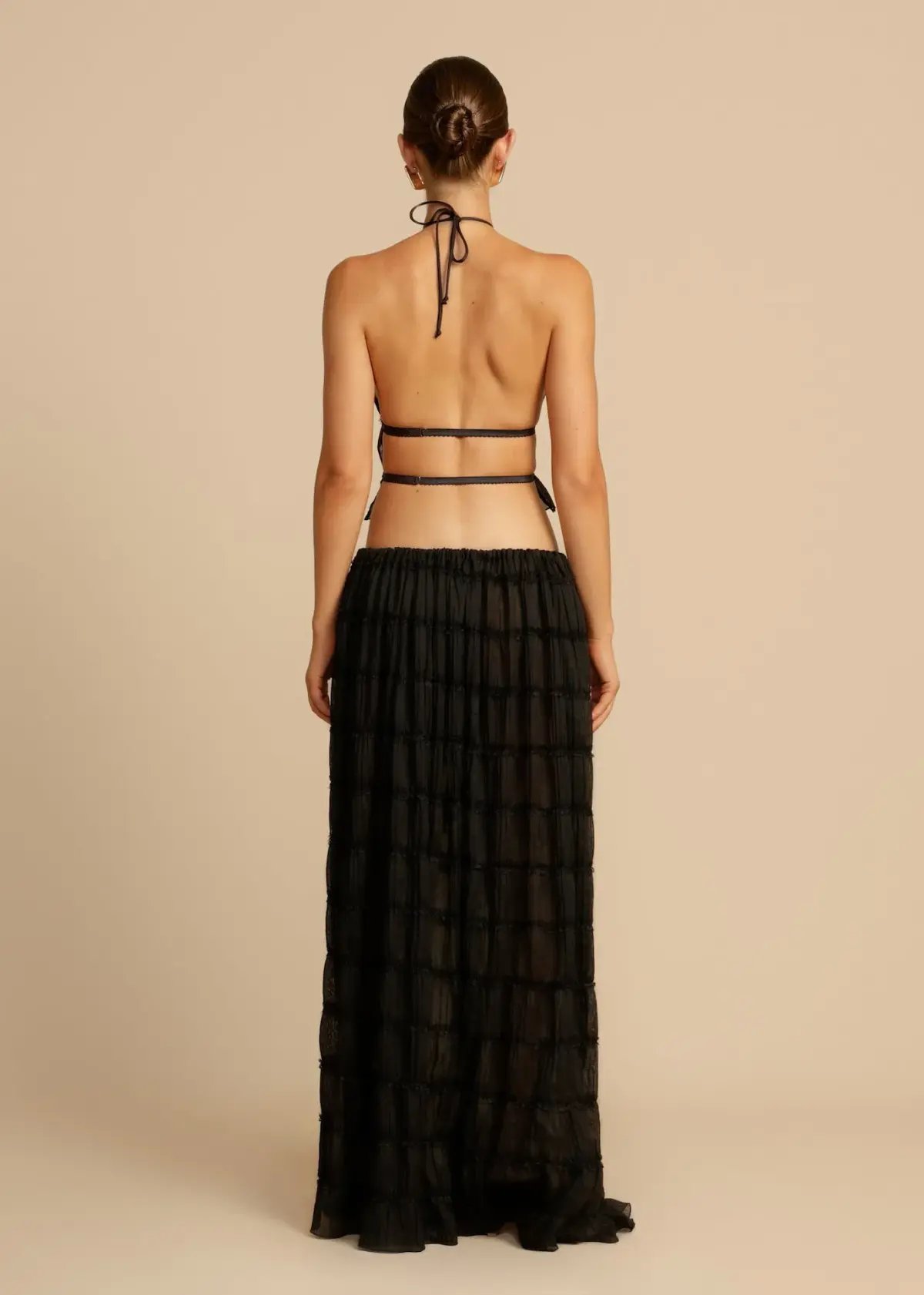 Arcina Ori Juliette Halter Top & Maxi Skirt Set in Black Size S (6-10 AU) photo 3