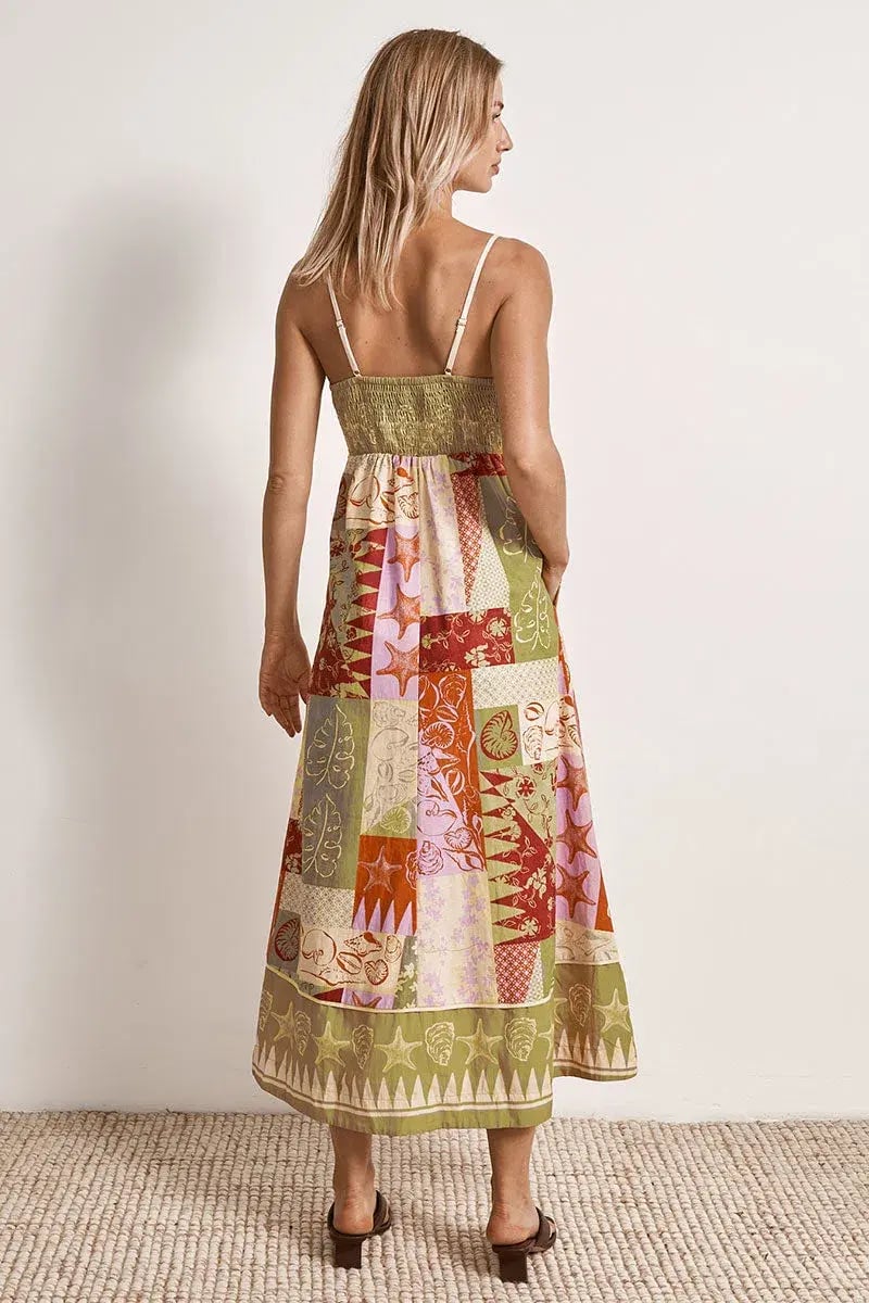 Mon Renn Covve Patchwork Midi Dress Multi Size 12 photo 2