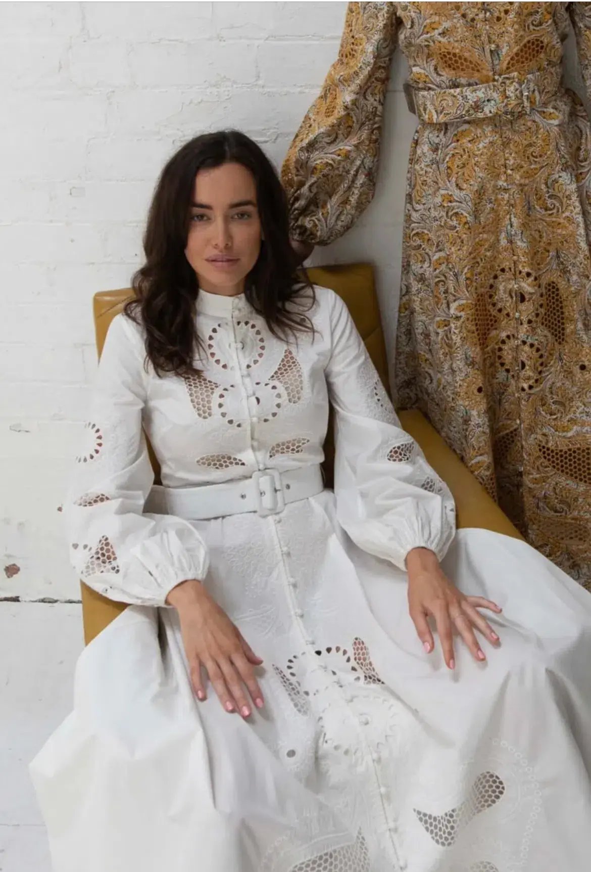 Ixiah Cosmos Maxi Dress White Size 6 photo 4