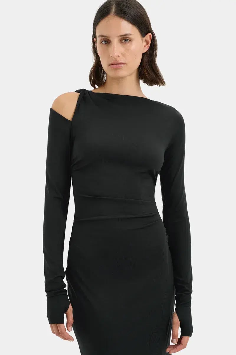 Sir The Label Elm Long Sleeve Midi Dress Black Size 10/M photo 3