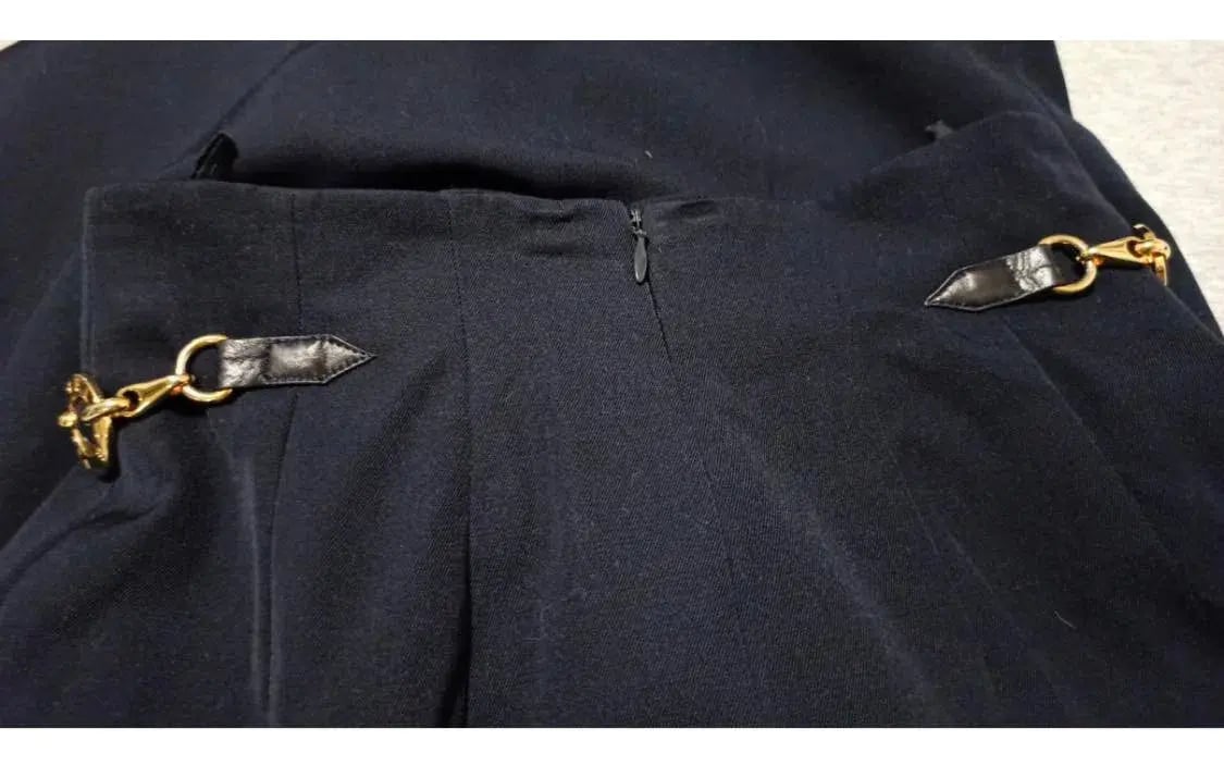 Céline Wool Mid-Length Skirt Navy Size 8 photo 3
