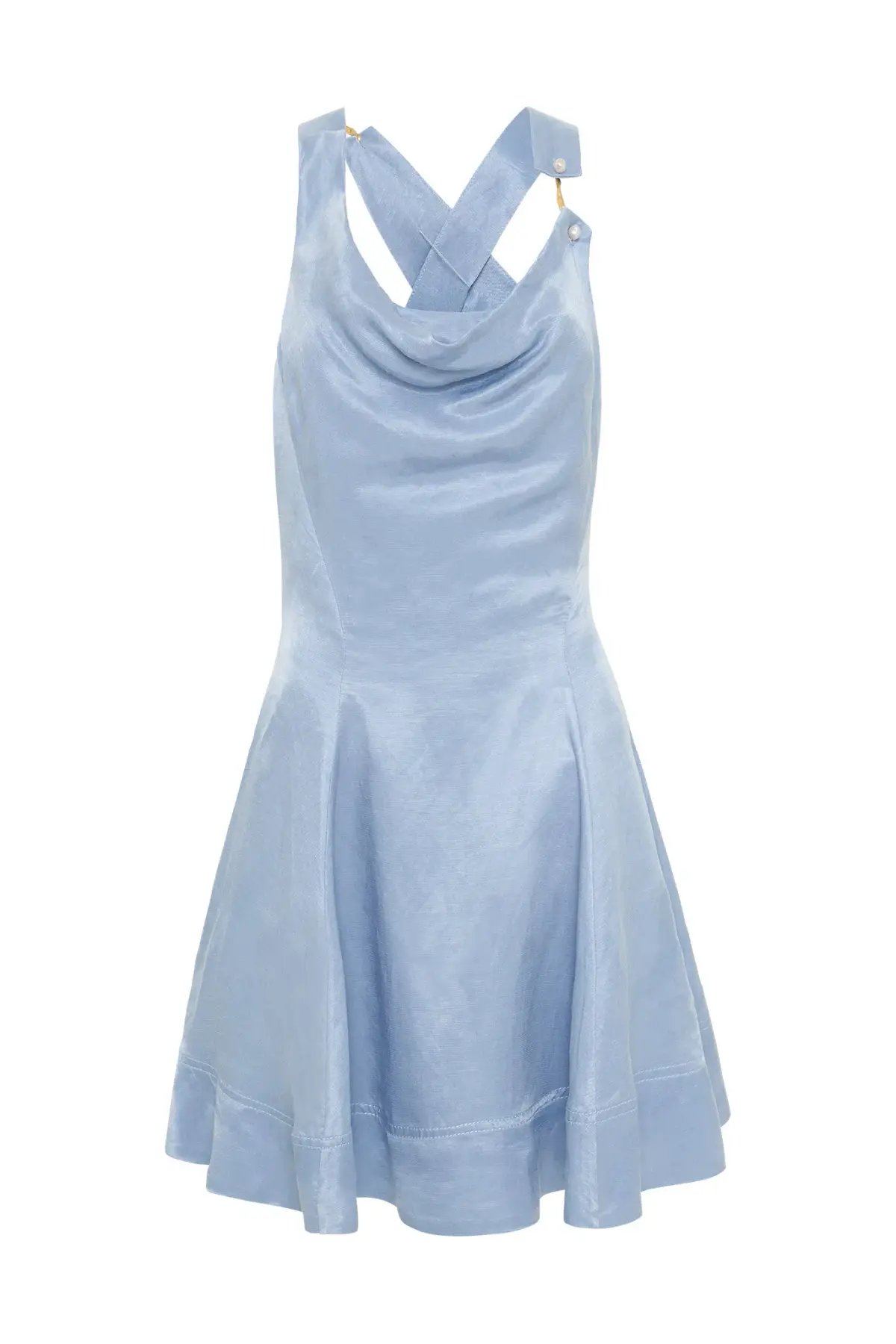 Aje Liberty Asymmetric Dress Blue Size AU 6 photo 3