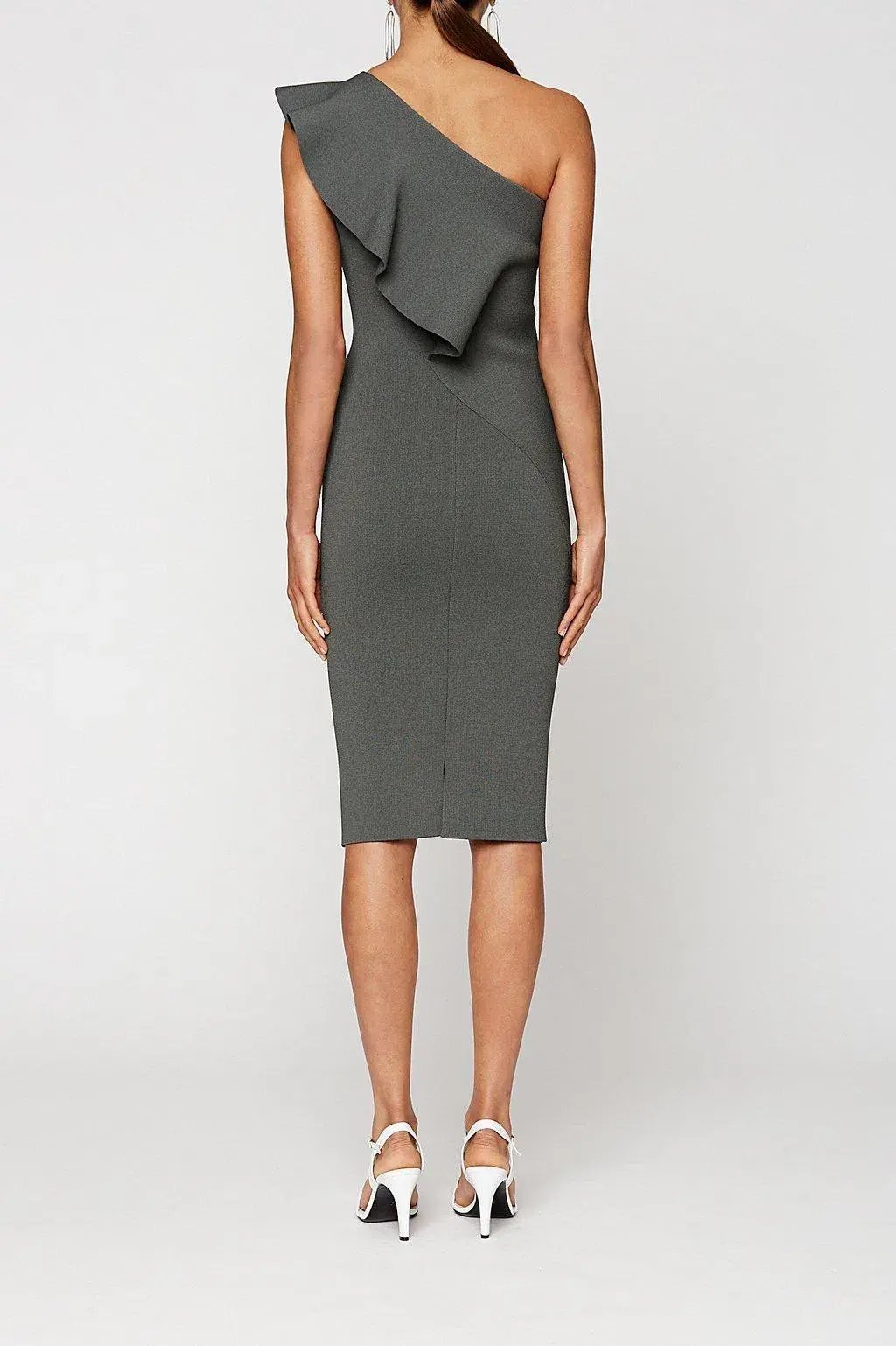 Scanlan And Theodore Ruffle Crepe Knit Dress Green Size AU 8 photo 3