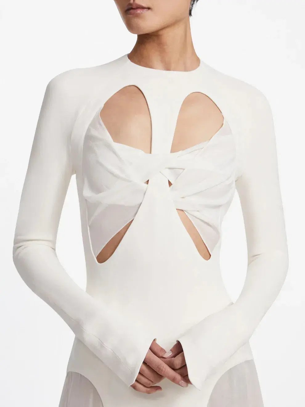 Dion Lee Split Godet Dress Ivory Size AU 8 photo 3