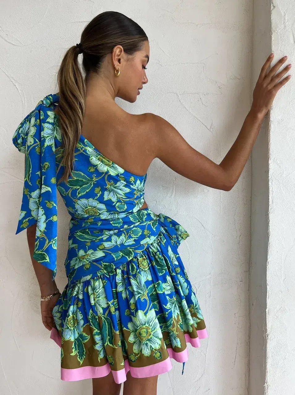 Alemais Winnie One Shoulder Mini Dress in Cobalt Size 8 photo 3