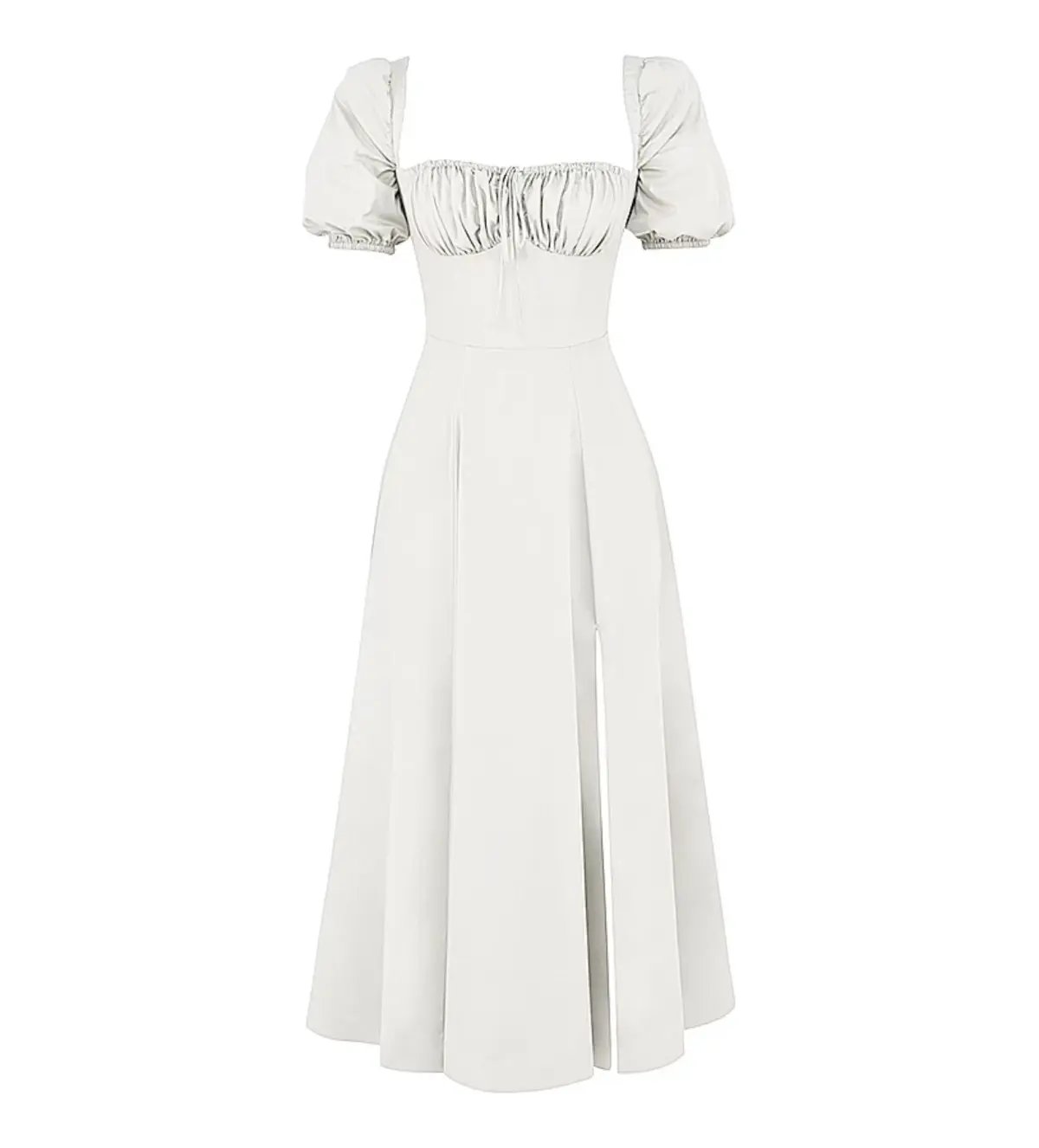 House of CB Tallulah Puff Sleeve Midi Sundress White Size 8/XS photo 5