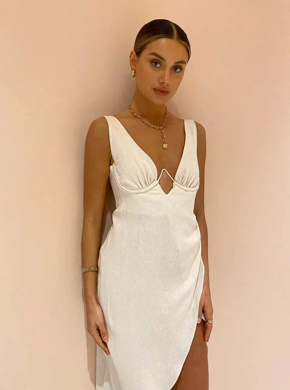 Rumer the Label Luella Maxi Dress in Ballet Beige Size AU 14 photo 5