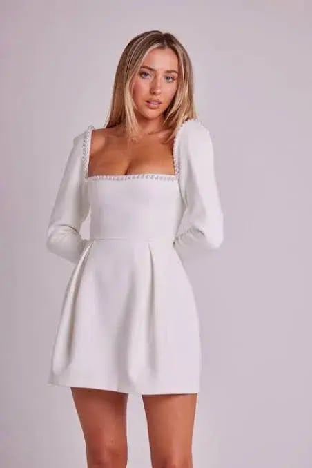 Odd Muse The Ultimate Muse Pearl Mini Dress White Size 10 photo 3