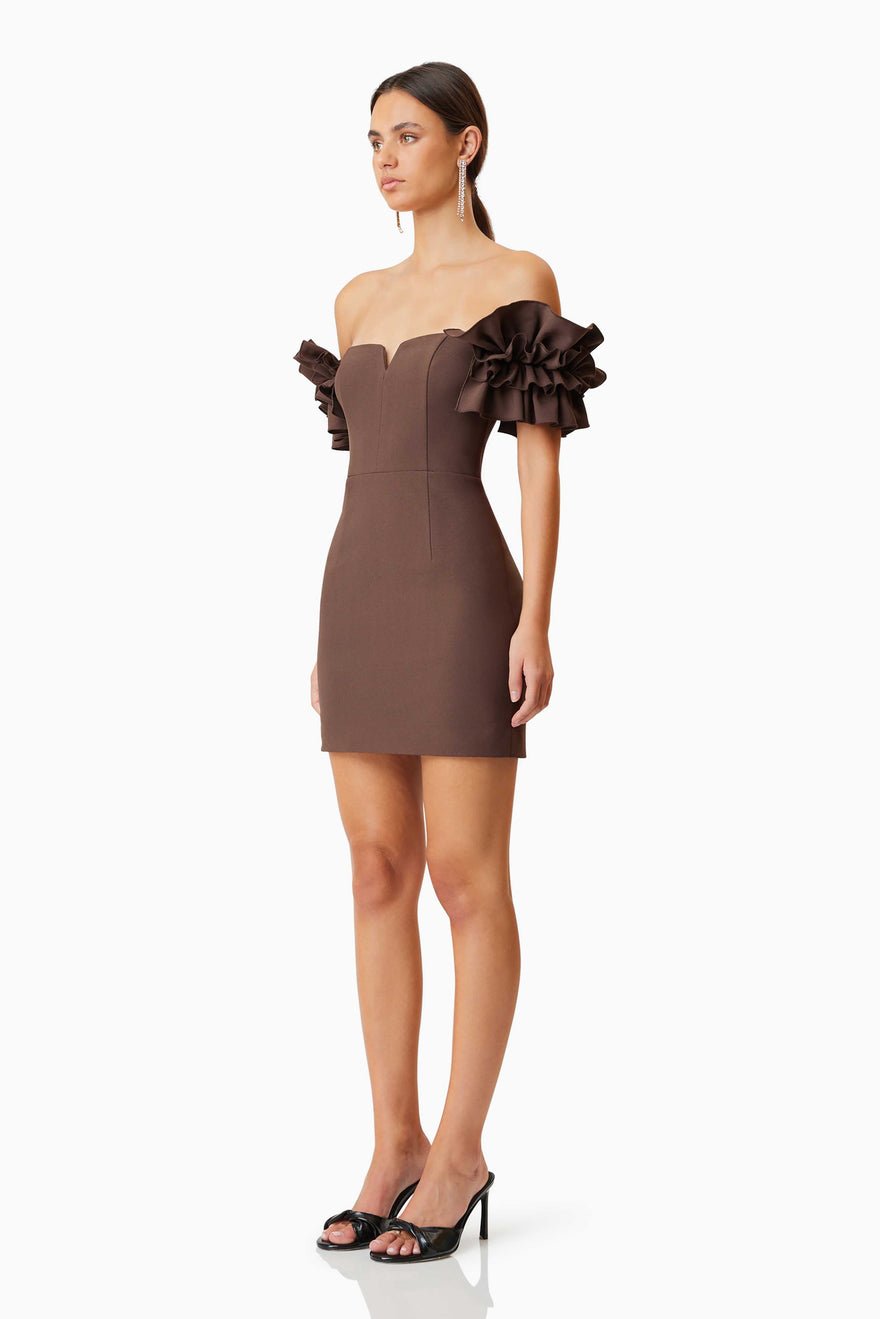 Elliatt Nola Mini Dress - Brown photo 3