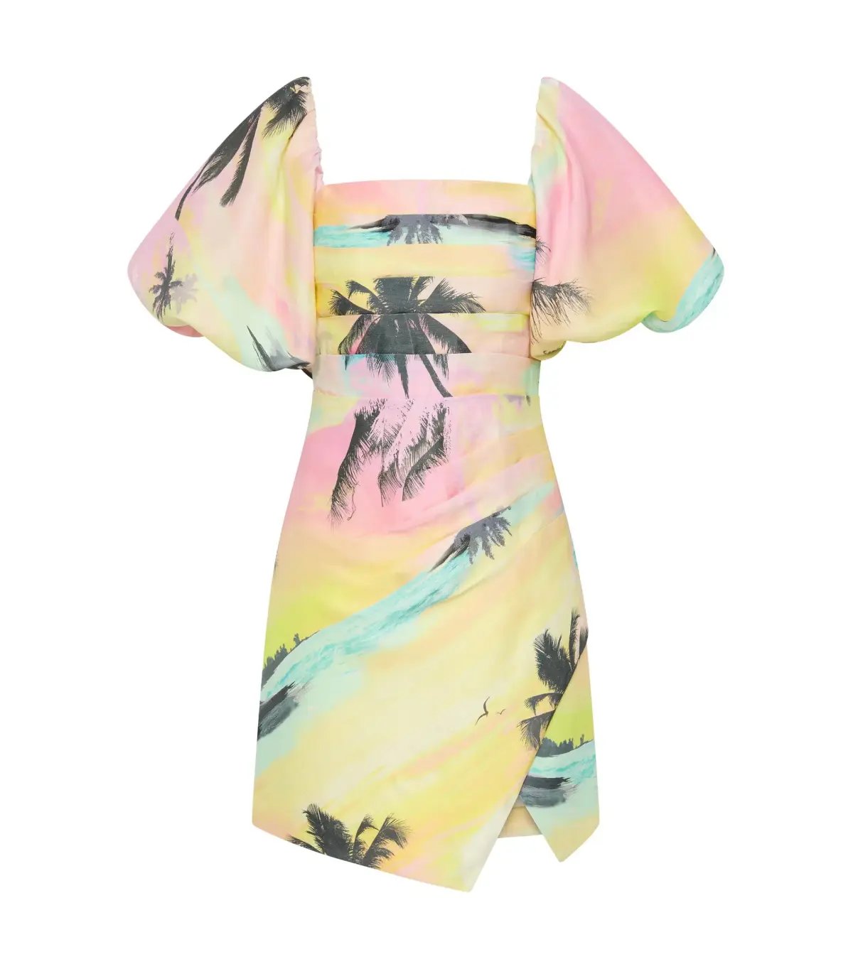 Aje Paradise Wrap Front Mini Dress Sunset Sky Size AU 10 photo 6
