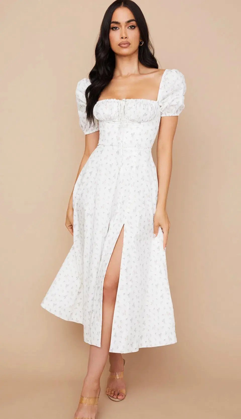 House of CB Tallulah Midi Dress White Floral Size M / Au 10 photo 3
