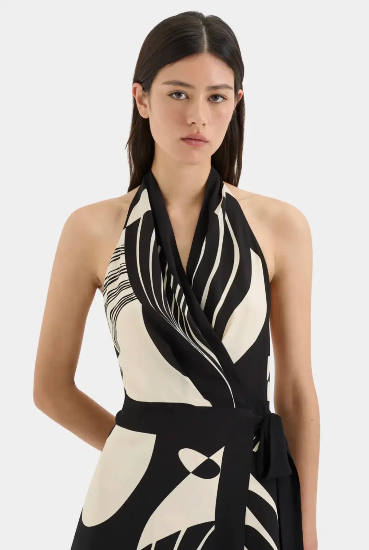 Sir The Label  Realisme Wrap Halter Mini Dress Papier Print Size 2 / AU 10 photo 5