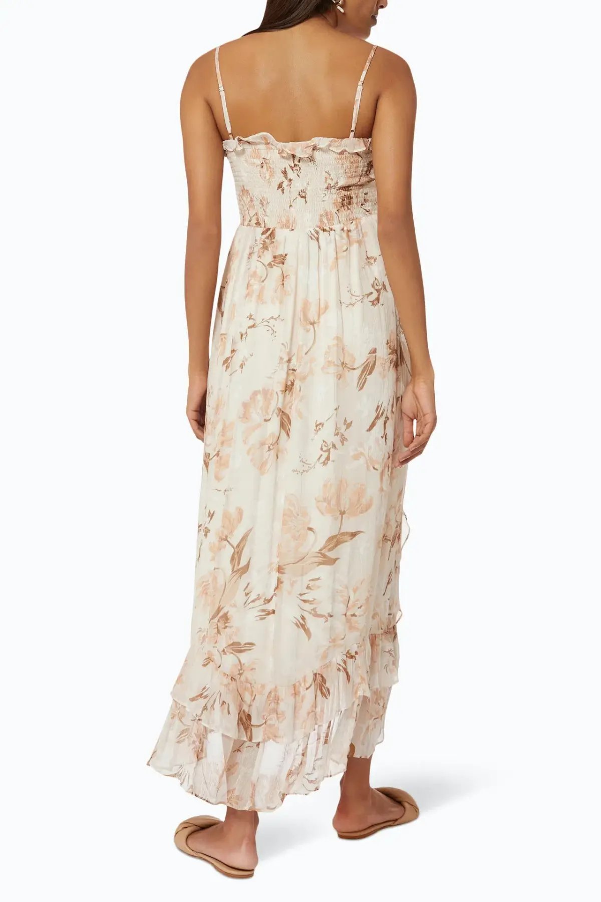 Shona Joy Nina Shirred Midi Dress in Floral Print Size 12 photo 2